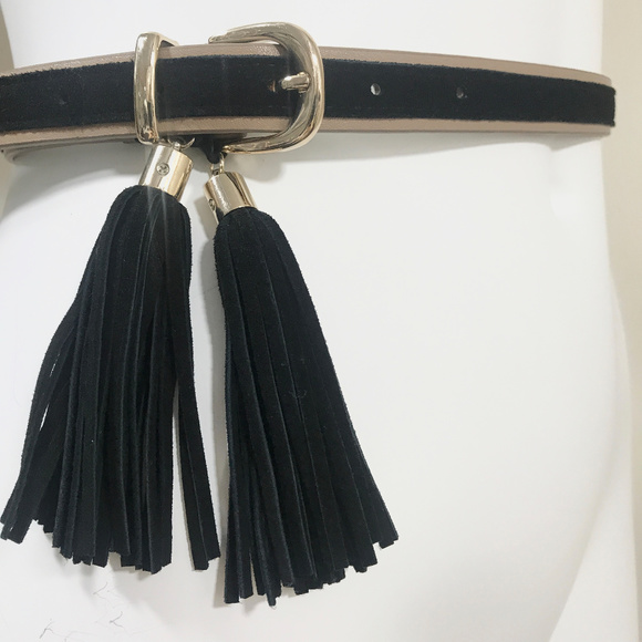 White House Black Market Suede Tassel Belt